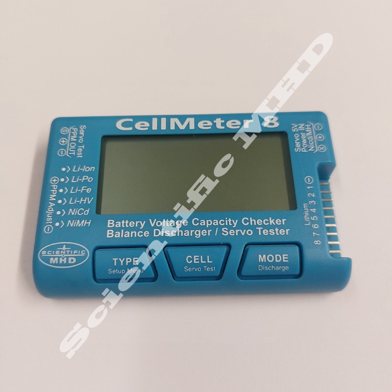 Cellmeter8 Appareil de contrôle LiHV, Li-Ion, LiFe, NiCd, NiMH PG Modelisme