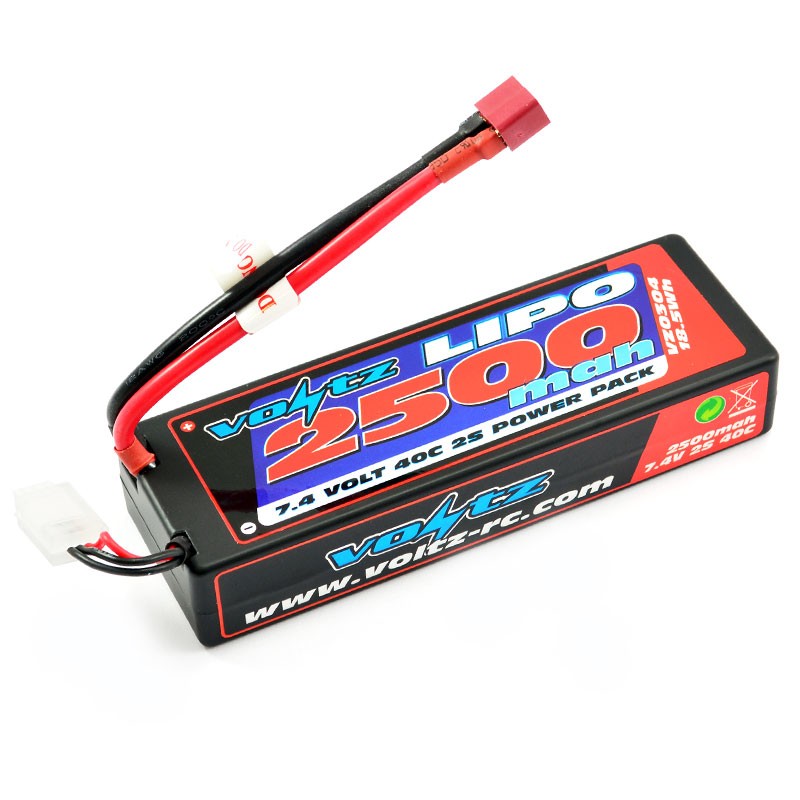 VOLTZ 2500MAH 2S 7.4V 40C HARDCASE LIPO BATTERIE BACK