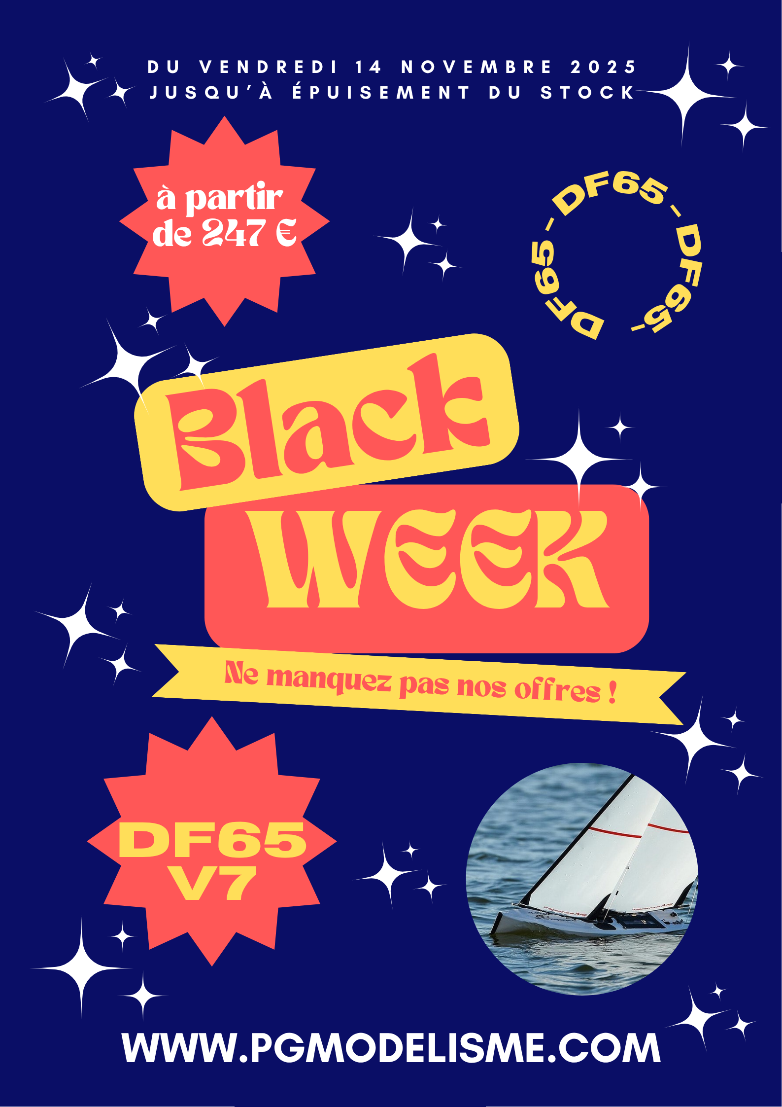 Affiche Black Friday soldes réductions bleu